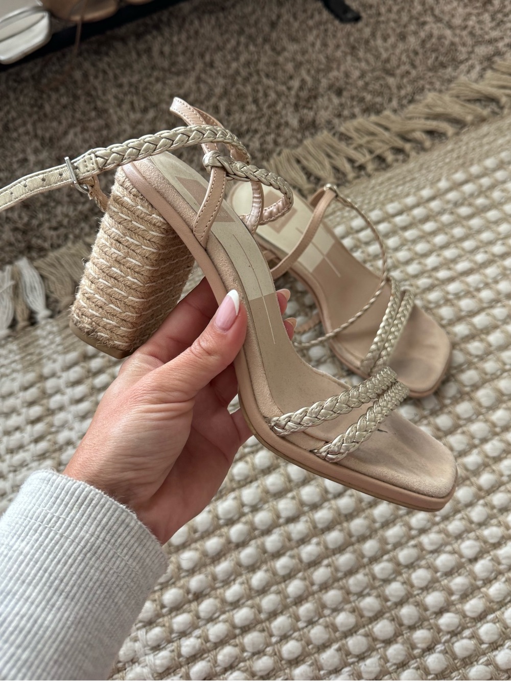 Dolce Vita Braided Nude Block Heel Sandals
